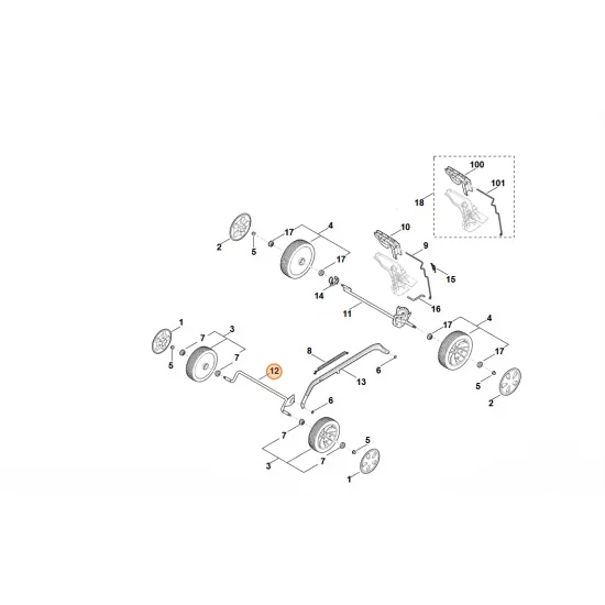 STIHL  Oś WA21 700 2405